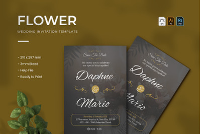 Flower Wedding - Invitation