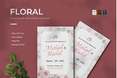 Floral Engagement - Invitation