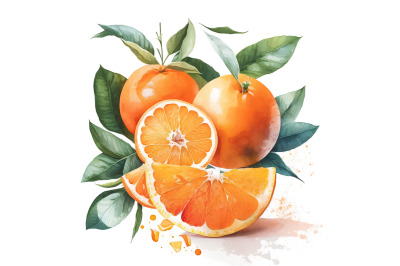 Watercolor Oranges
