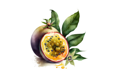 Watercolor Passion Fruit