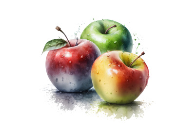 Watercolor Fresh Apples