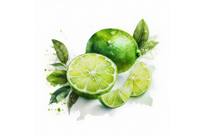 Watercolor Green Lime