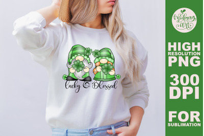 Lucky and blessed sublimation png, st. patrick&#039;s day sublimation