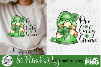 One lucky gnome sublimation png&2C; st. patrick&amp;&23;039;s day sublimation