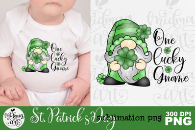 One lucky gnome sublimation png&2C; st. patrick&amp;&23;039;s day sublimation