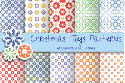 Watercolor Patterns Christmas Toys