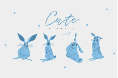 Cute bunnies set
