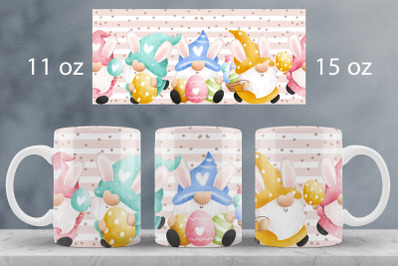 Easter mug wrap design Easter gnome mug sublimation png