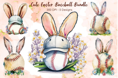 Cute Easter Baseball Cliparts Bundle