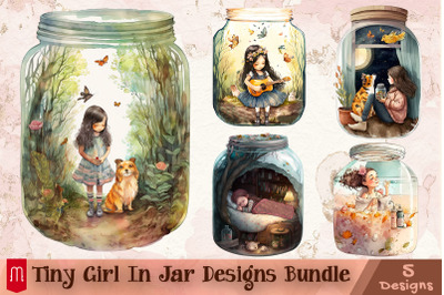 Tiny Girl In Jar Designs Bundle