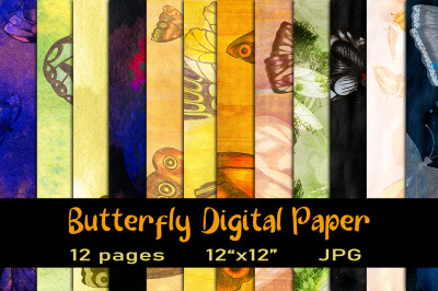 12 Butterfly Digital Papers