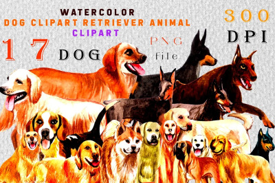 &quot;Pet Digital Clipart Collection: Large-Sized Dog Watercolors with Acce