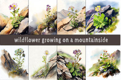 Wildflower Growing On Mountainside