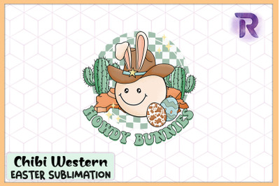 Howdy Bunnies Western Easter Smiley Face