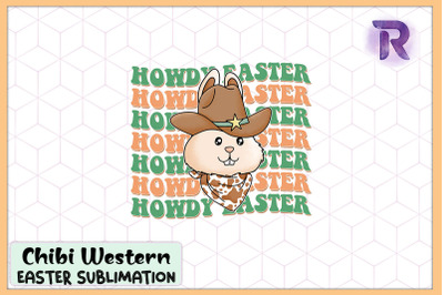 Howdy Easter Chibi Bunny Retro Western