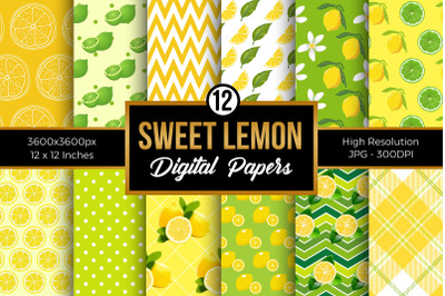 Lemon Seamless Pattern Digital Papers
