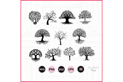 Tree Of Life SVG, Tree Silhouette SVG, Tree Of Life PNG, Tree Cut, Tre