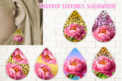 Teardrop earring sublimation | Flower earring