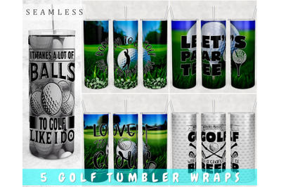 Golf Tumbler Wraps Bundle, 20 Oz Skinny Tumbler Golf Sublimation PNG