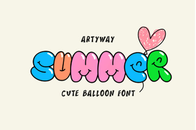 Cute balloon font