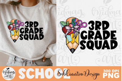 3rd grade squad sublimation png, school sublimation design