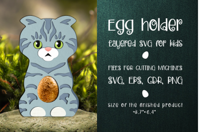 Scottish Fold Cat | Easter Egg Holder Template