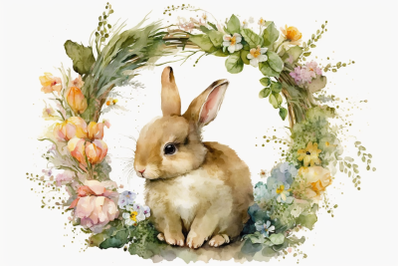 Watercolor Easter Spring Bunny