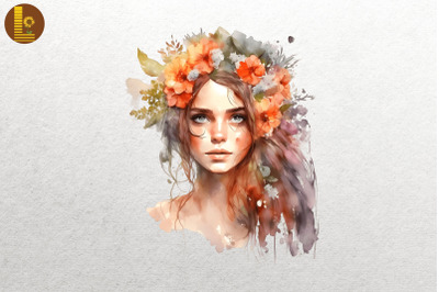 Beautiful Girl With Flowers