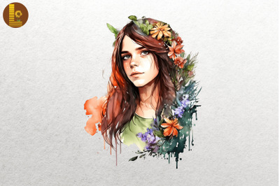 Beautiful Girl With Flowers 2