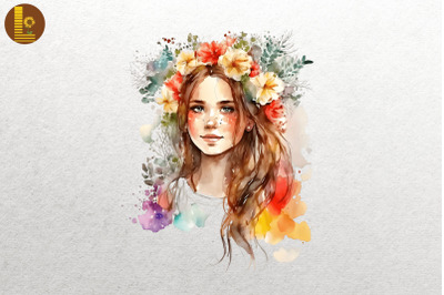 Beautiful Girl With Flowers 3