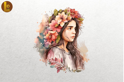 Beautiful Girl With Flowers 4