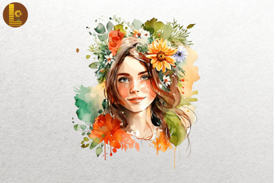 Beautiful Girl With Flowers 5
