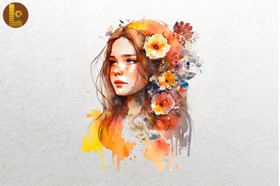 Beautiful Girl With Flowers 7