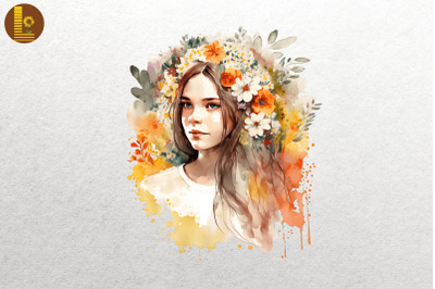 Beautiful Girl With Flowers 11