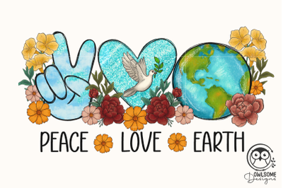 Peace Love Earth Day PNG Sublimation