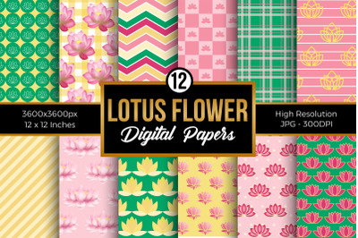 Lotus Flower Digital papers