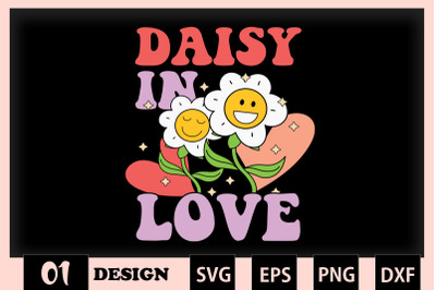 Daisy In Love Retro Easter Flower