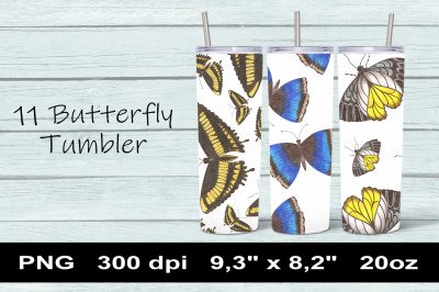 Butterfly Tumbler 20 oz Wrap PNG