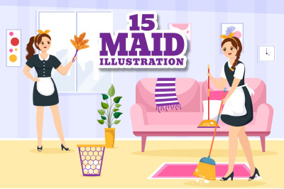 15 Professional Girl Maid Illustration