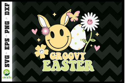 Groovy Easter Smiley Face bunny