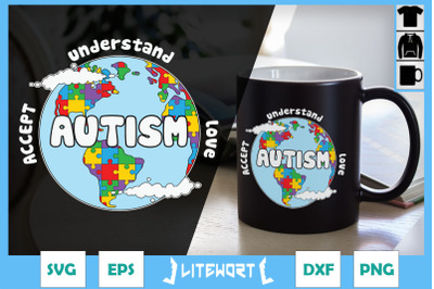 Accept Understand LOVE Earth Autism