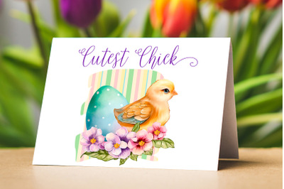 Easter chick illustration Sublimation design&2C; Cute Chickens