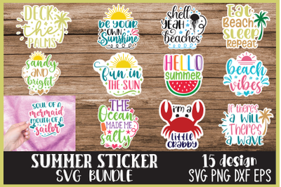 Summer Sticker Bundle, Stickers SVG