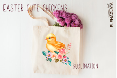 Happy Easter Chick Sublimation Desig