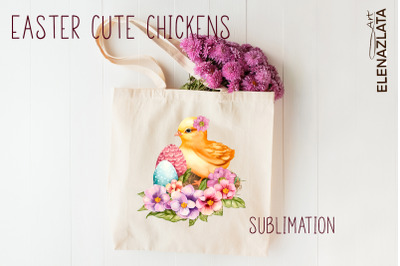 Happy Easter Egg Chick Sublimation Design
