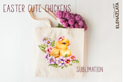 Happy Easter Chick Sublimation Design