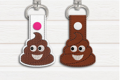 Poop Emoji ITH Key Fob | Applique Embroidery