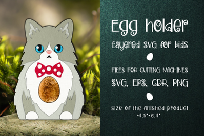 Ragdoll Cat | Easter Egg Holder Template