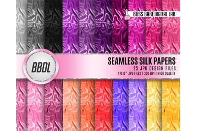 Seamless Silk Papers, Multi Color Silk Digital Papers