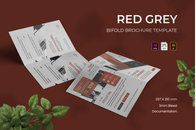 Red Grey - Bifold Brochure